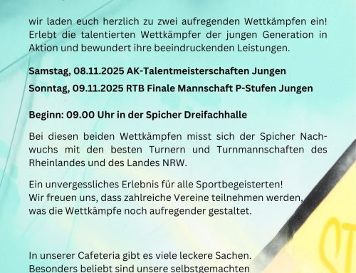 Einladung zu den spannenden Wettkämpfen unseres Spicher Nachwuchses – AK-Talentmeisterschaften & RTB Finale 2025