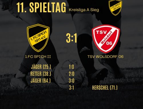 Spieltag 11: 1.FC Spich 2 – TSV Wolsdorf
