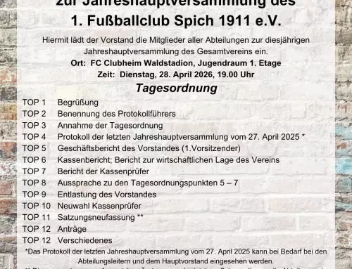 Einladung zur Jahreshauptversammlung 2026