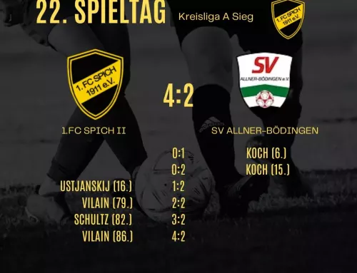 22. Spieltag: 1.FC Spich 2 – SC Allner-Bödingen